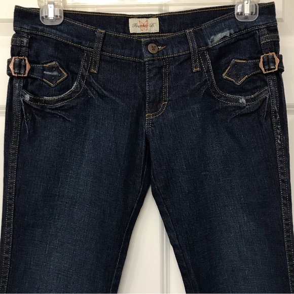 VTG Frankie B. Jeans Y2K Low Rise Flare Embellished Distressed Pant HTF Women 8 - Picture 4 of 12